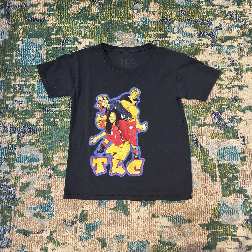 TLC Black Tee with Colorful Graphic